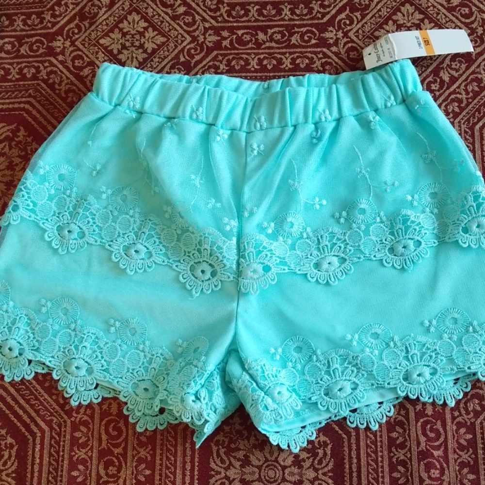 Nwt Juicy Couture shorts, aquamarine, lace
